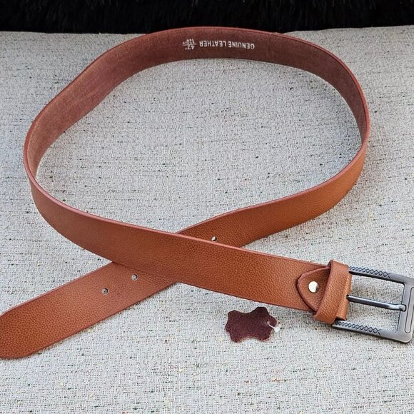 Handmade Waistband Brown Genuine Leather Belt Pin Buckle Belt Size 41-42 in NEW - Picture 8 of 11